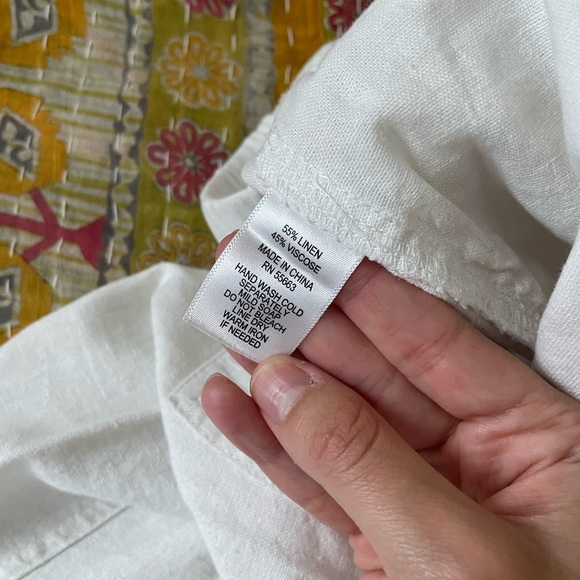 White linen pants M (fits S) - Picture 3 of 5